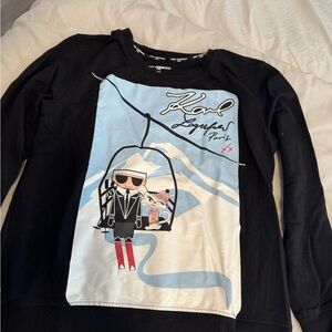 Karl Lagerfeld Black and White Graphic Pullover